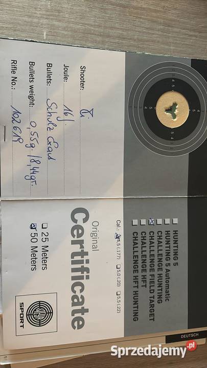 Wiatrówka Steyr Challenge Field Target Luneta Warszawa