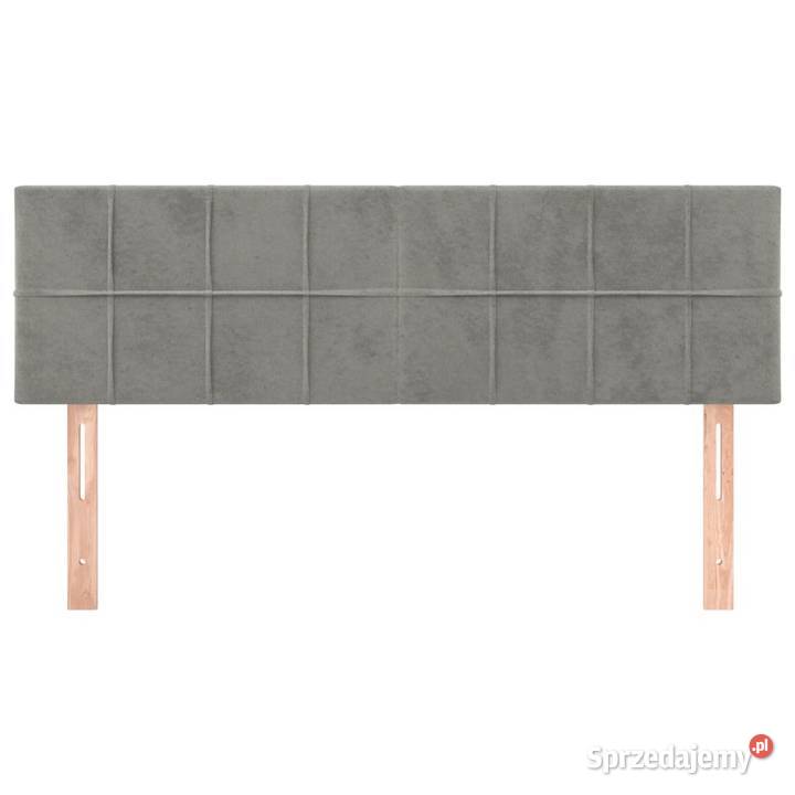 Zagłówki do łóżka 2 jasnoszare 72x5x7888 aksamit Wschowa