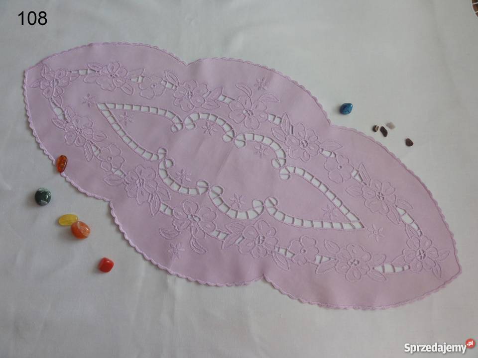 Serwetki kolorowe fioletowe wyszywane haf Lublin