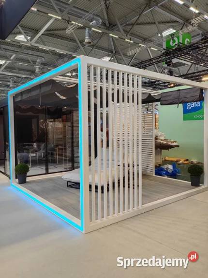 Pergola aluminiowa 4x4 CUBE biała dach z tkaniny Poznań