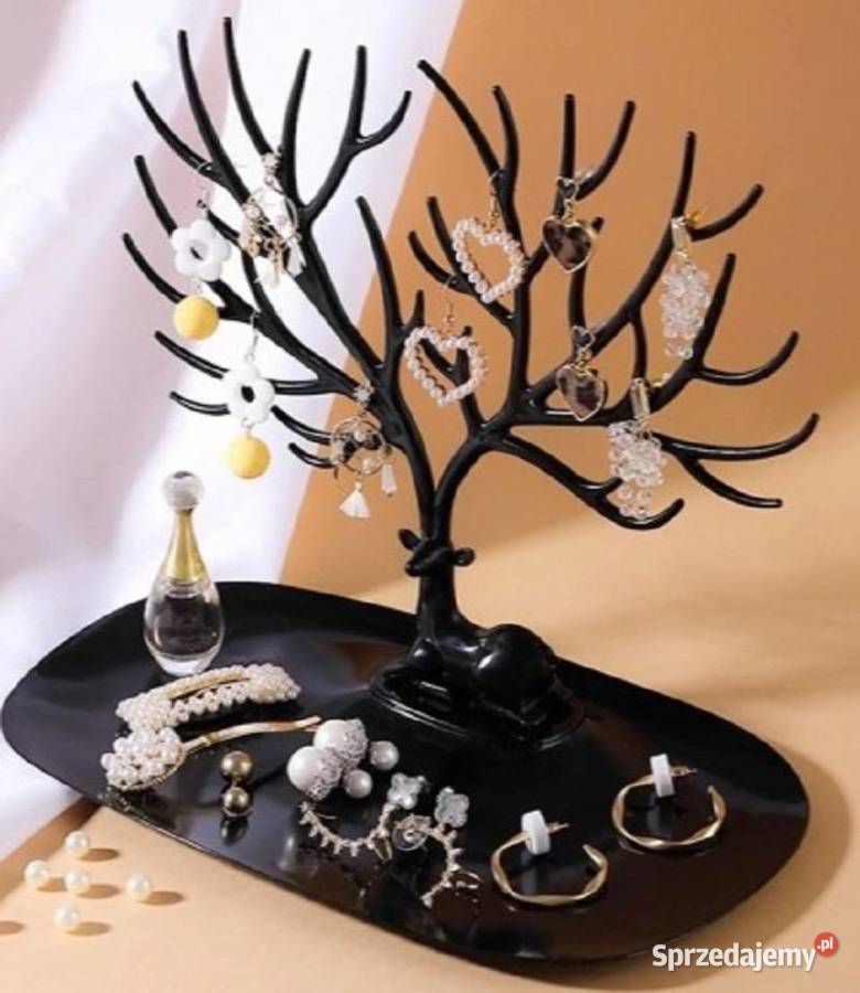 Stojak na biżuterię wzór czarny jeleń stan Warszawa