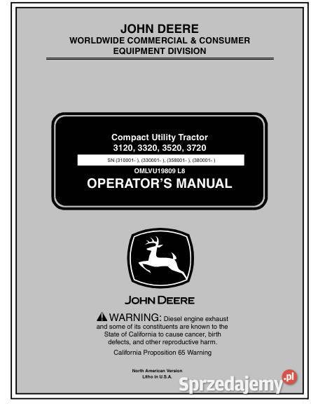 John Deere 3120 3320 3520 3720 instrukcja