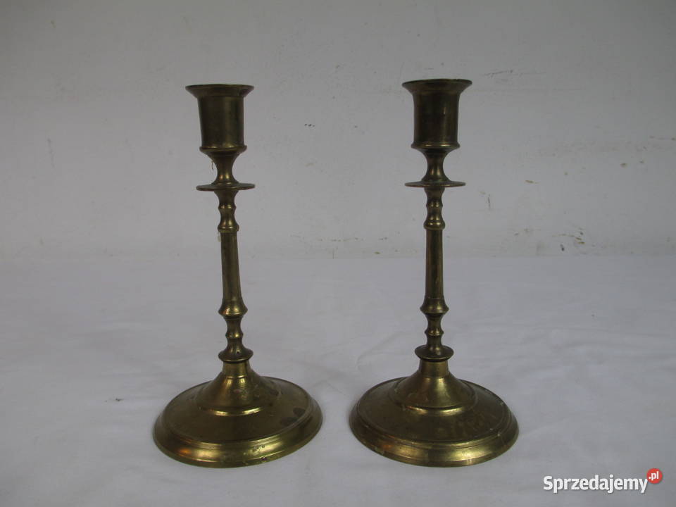 Para mosiężnych świeczników Szwecja lata 70