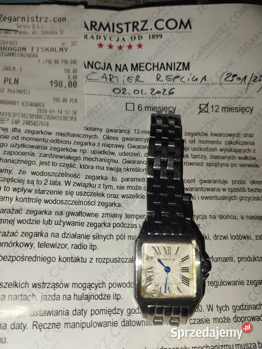 Replika zegarka Cartier małopolskie Kraków sprzedam