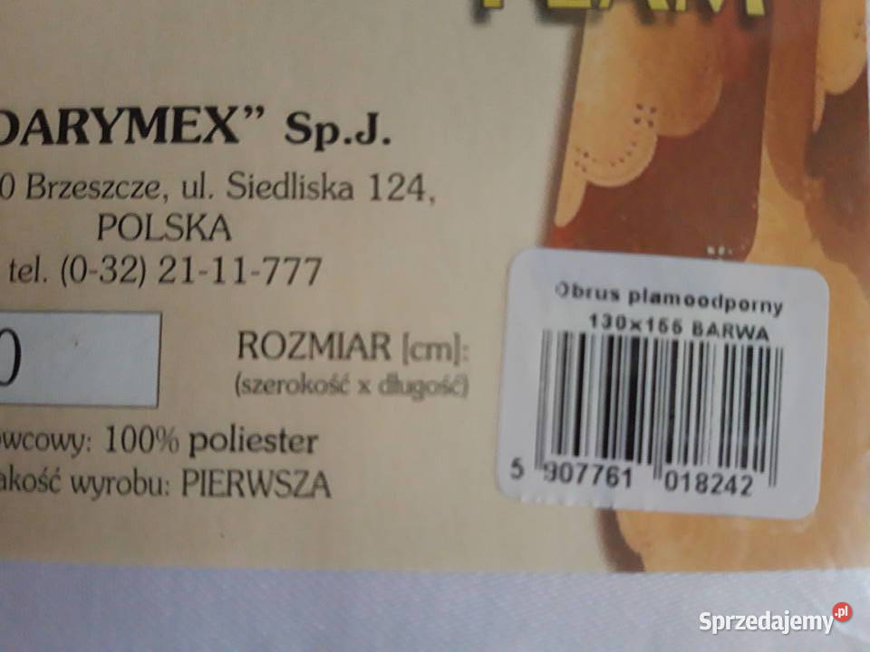 obrus plamoodporny na duży stół 160 x 300 biały mazowieckie