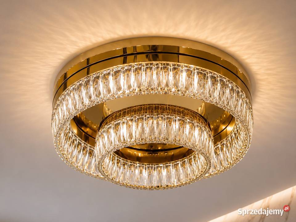 Plafon kryształowy złoty glamour nowoczesny 65 Warszawa sprzedam