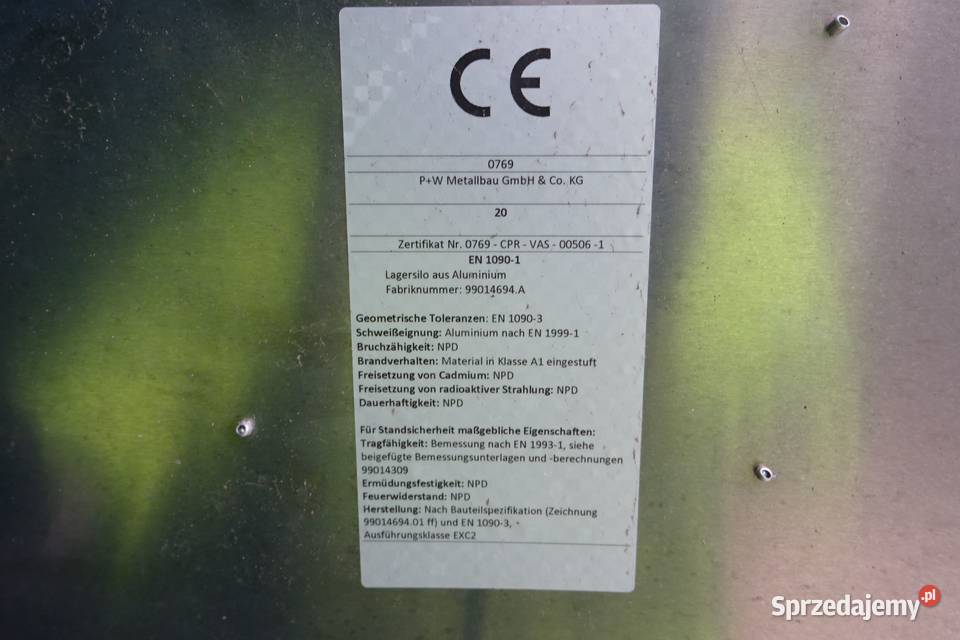 Sprzedam Silos 75 m3 wys 18m Nowy nieużywany Rolnictwo Sietesz