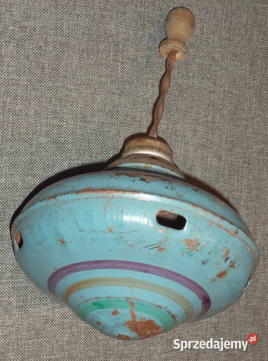 Stary wirujący metalowy bąk zabawka PRLu 3 śląskie Piekary Śląskie