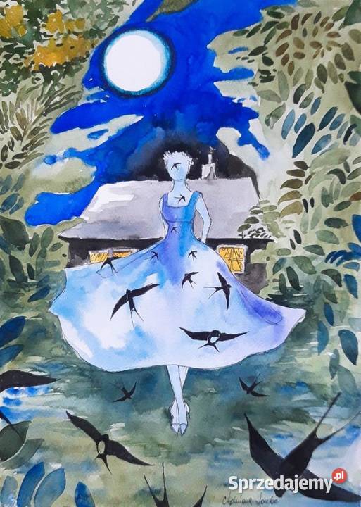 POEZJA akwarela artystki Adriany Laube obraz na Katowice sprzedam