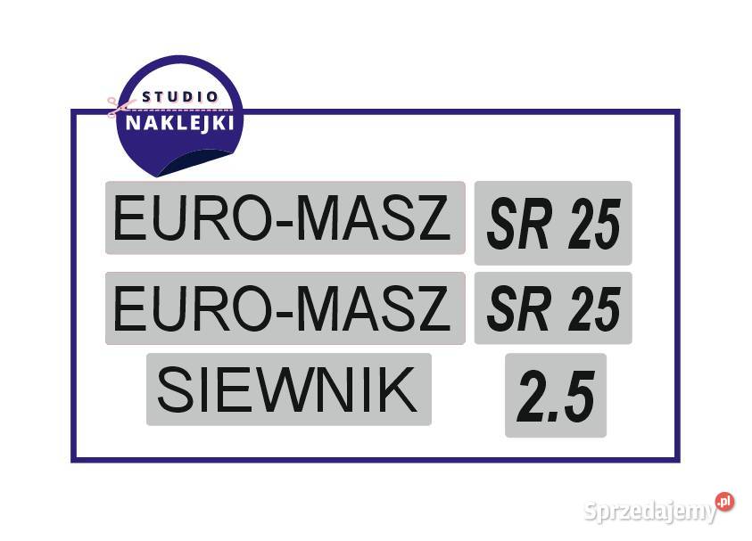 Naklejki siewnik zbożowy EUROMASZ SR25 zestaw dolnośląskie Kłodzko