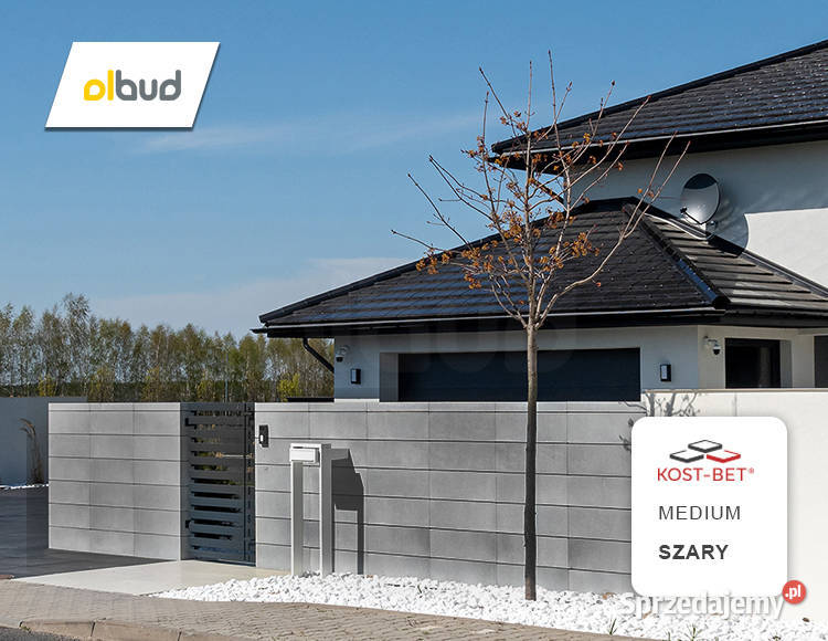 Bloczek ogrodzeniowy KOSTBET MEDIUM SZARY gładki Materiały budowlane Gdynia sprzedam