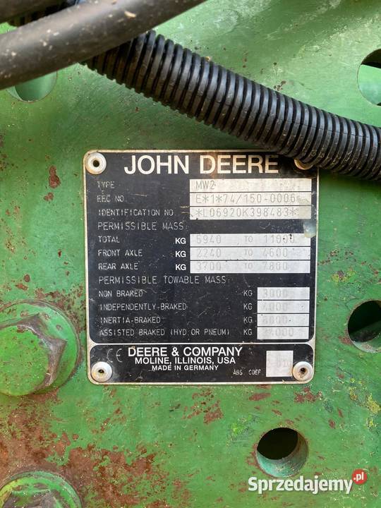 Ciągnik John Deere 6920 Komorze