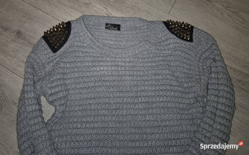 Sweter damski popielaty ćwieki 38M Swetry i golfy Łódź