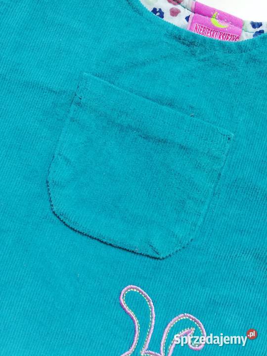 Nowa sukienka sztruksowa ogrodniczka Niebieski Katowice