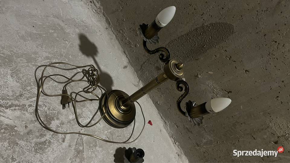 Żyrandol i lampka ciemno złoty kolor Częstochowa sprzedam