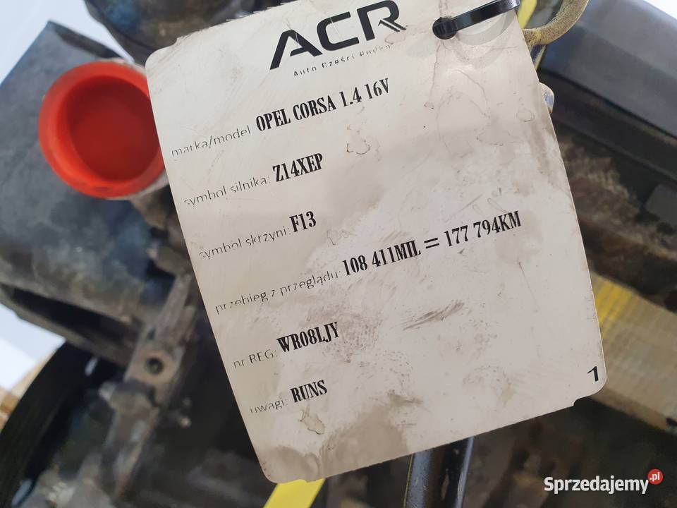 SILNIK Opel Corsa C D Meriva A 14 16V 90 Z14XEP lubelskie