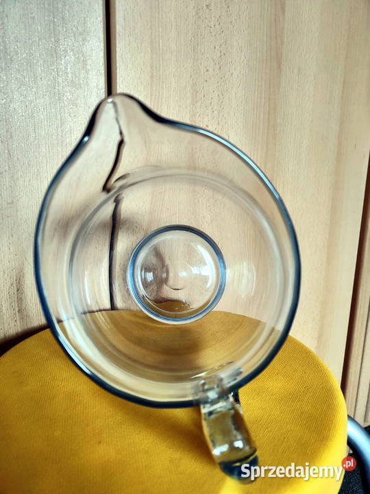 Dzban ze szkła barwionego w kolorze błękitu PRL lubelskie Lublin sprzedam