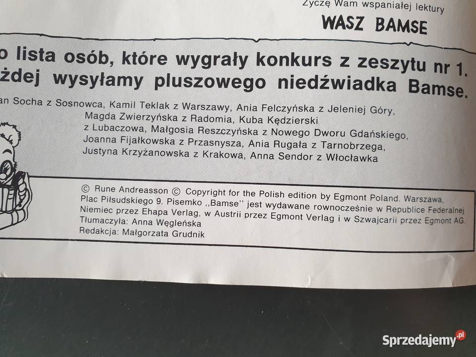 Bamse 41992 komiks wydawnictwo Egmont Polska Gdynia