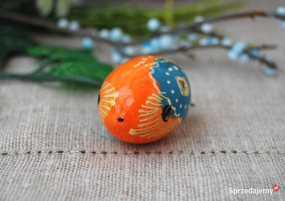 Stara pisanka drewniana malowana Ukraina 43 Lublin