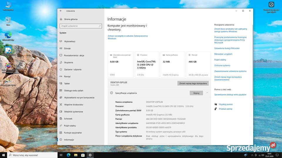 Komputer stacjonarny Dell Vostro i5 ram 8GB hdd Pamięć RAM 8 małopolskie Kraków