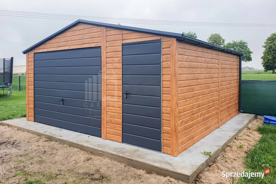 Garaż Blaszany 55x6m Brama Uchylna Drzwi Jasny Sprzedaż śląskie Tychy