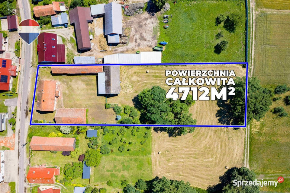 Dom z zabudowaniami duża działka i wiejski cegła Turzany sprzedam