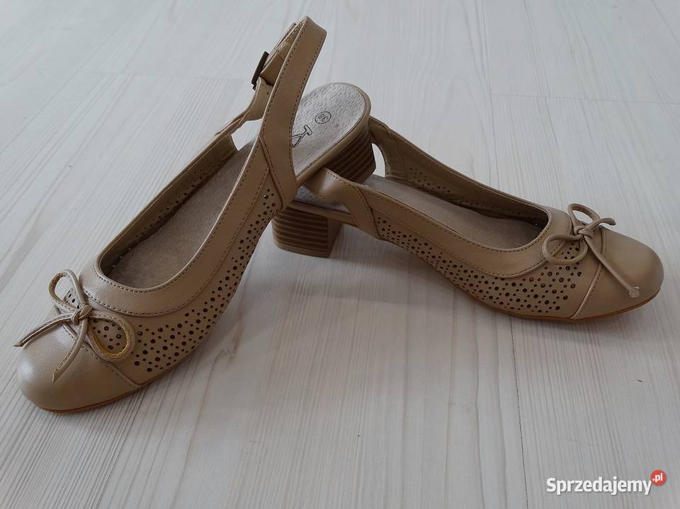 Buty Sandały Skórzane Skóra Naturalna Beżowe inna Sandały i klapki sprzedam