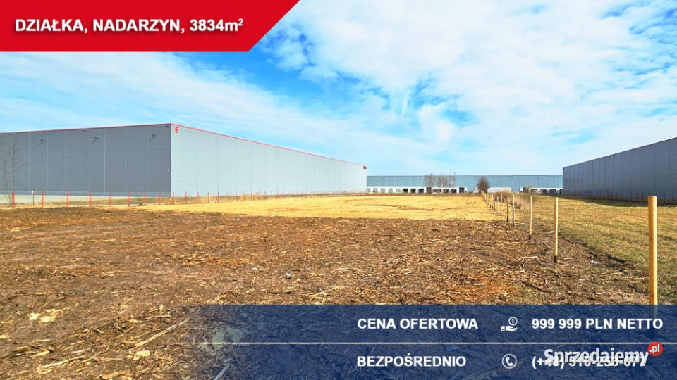 Działka przemysłowousługowa 3834 m NADARZYN