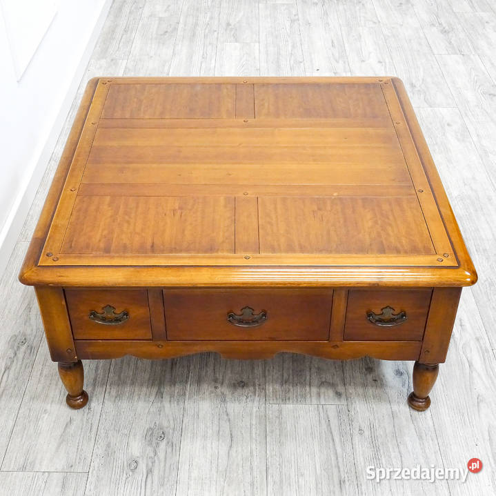 Drewniana ŁAWA skandynawska blat KWADRAT stolik wielkopolskie Kalisz