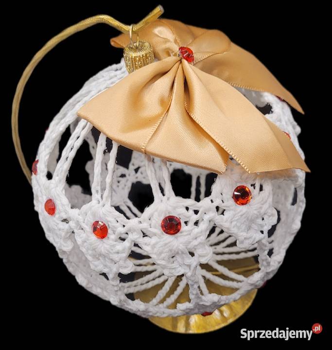 Bombka na stojaku ręcznie wykonana Boże Narodzenie Krzywaczka