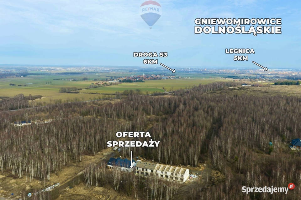 Nowoczesny dom z ogródkiem w otulinie lasu utwardzona dolnośląskie Gniewomirowice