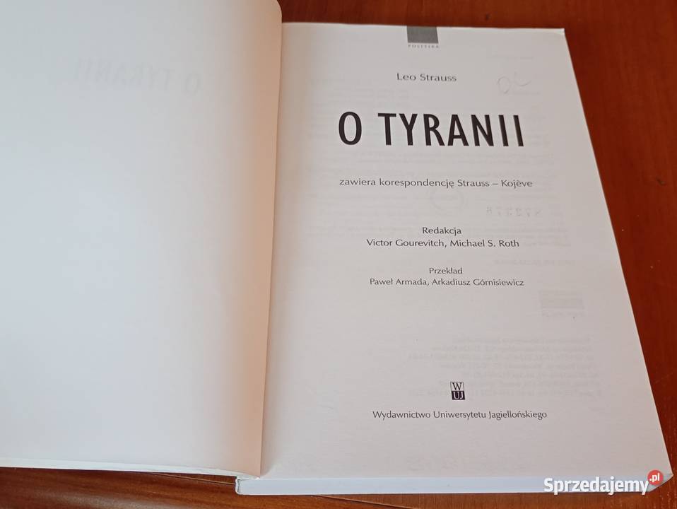 O tyranii zawiera korespondencję Strauss Kojve