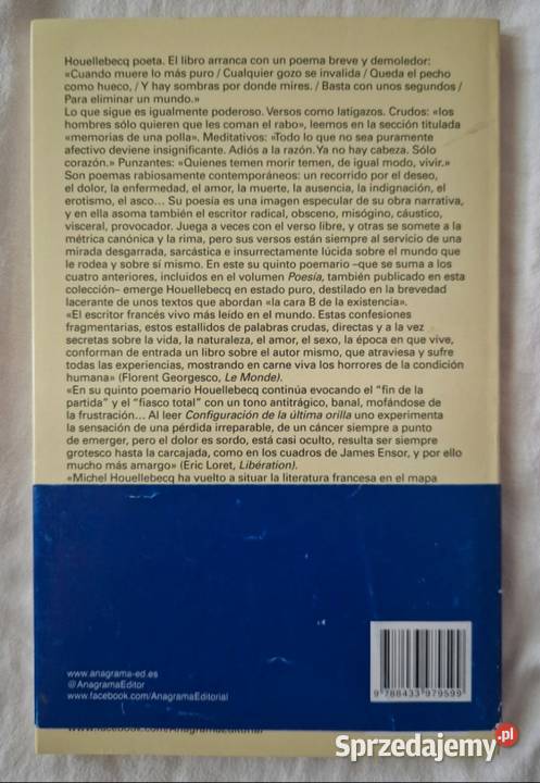 Michel Houellebecq Configuración De La ltima poezja sprzedam