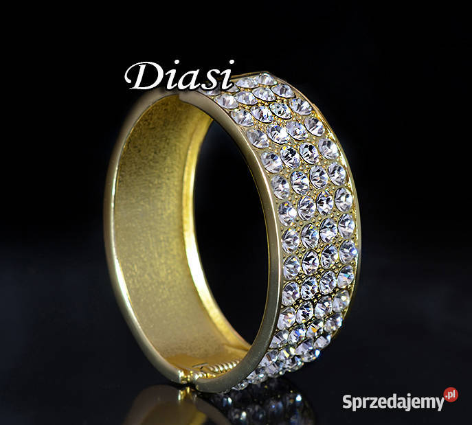 Piękna nowa złota bransoleta Bangle z cyrkoniami łódzkie Łódź