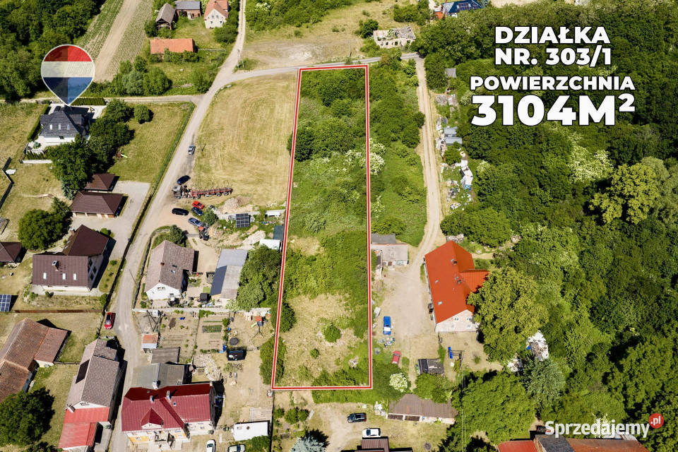 Działka z WZ pow 3104 m media budowlana Sprzedaż Letnica
