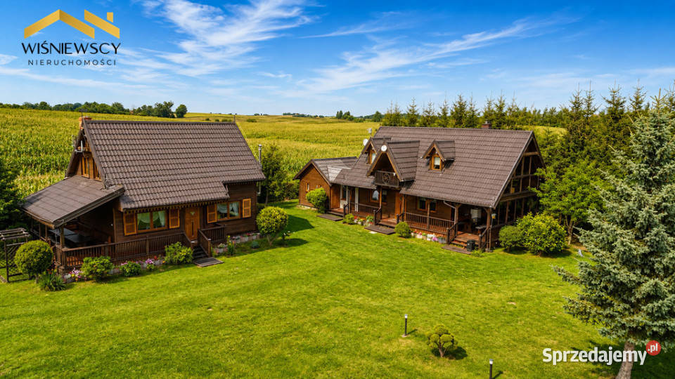Dwa domy stawem poza wsią działka 7947 m2 warmińsko-mazurskie Nowa Wieś Mała