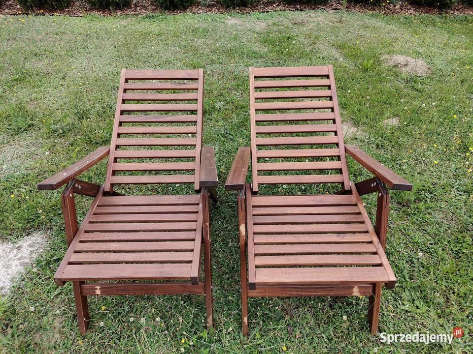 Komplet krzeseł ogrodowych drewniane regulowane Aleksandrów Łódzki