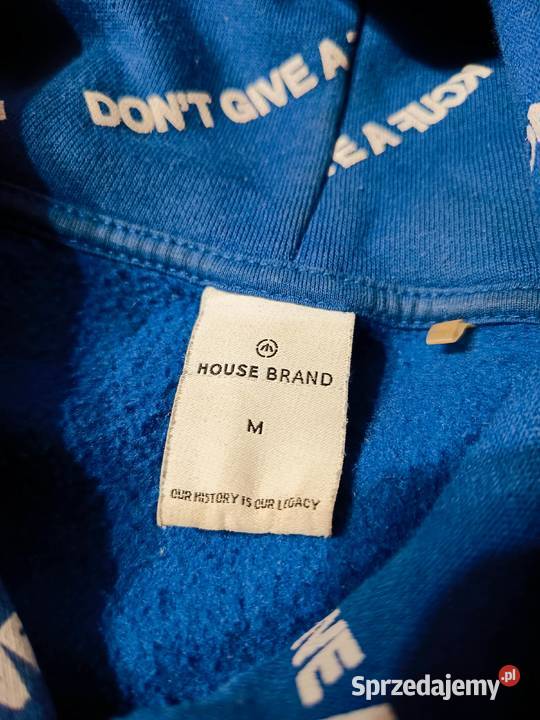 Niebieska Bluza z Kapturem Hoodie z Nadrukiem