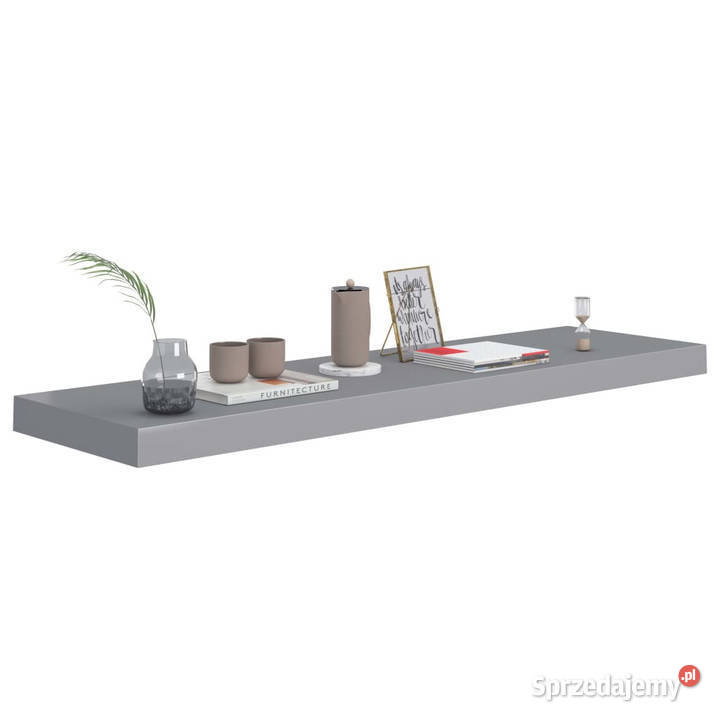 Półka ścienna szara 90x235x38 MDF WM323859 mazowieckie Warszawa