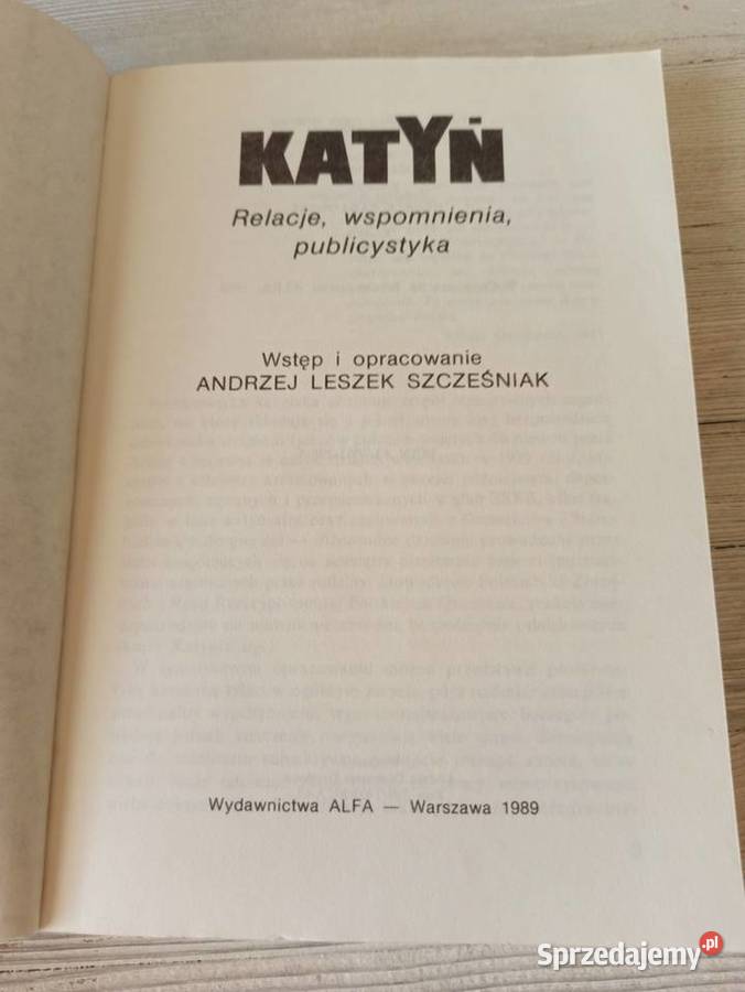 Katyń relacje wspomnienia publicystyka ALFA 1989 Bielsko-Biała