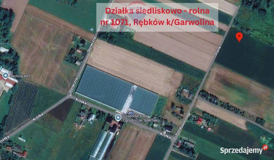 Działka siedliskoworolna 1ha Rębków kGarwolina utwardzona