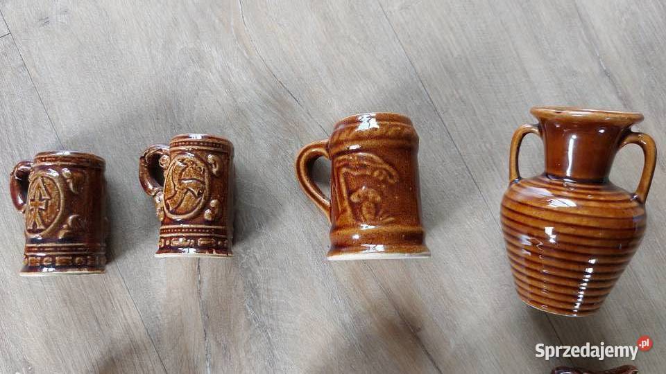 Zestaw 8sz Ceramiczne wazoniki małe kufle PRL Pozostałe Rokity sprzedam
