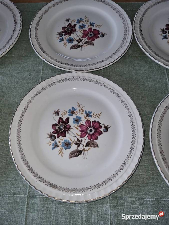 Talerze deserowe Porcelana Francuska Digoin wielkopolskie sprzedam