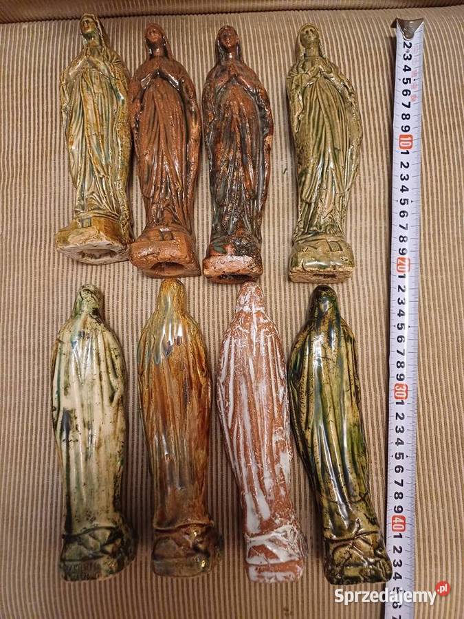 Maryjka gliniana figurka polewana Matki Bożej Warszawa
