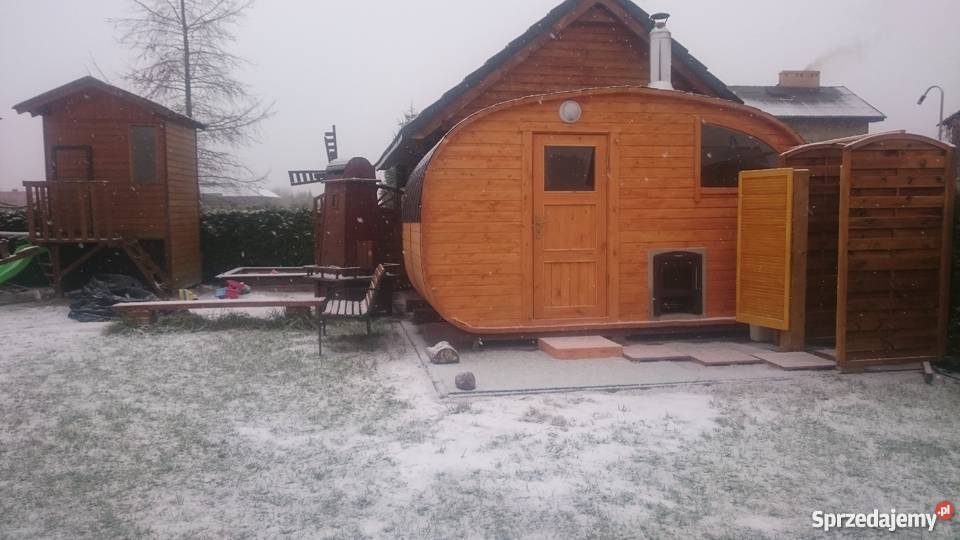 Sauna Owalna Beczka Owal Ogrodowa z piecem Architektura ogrodowa podlaskie Sejny
