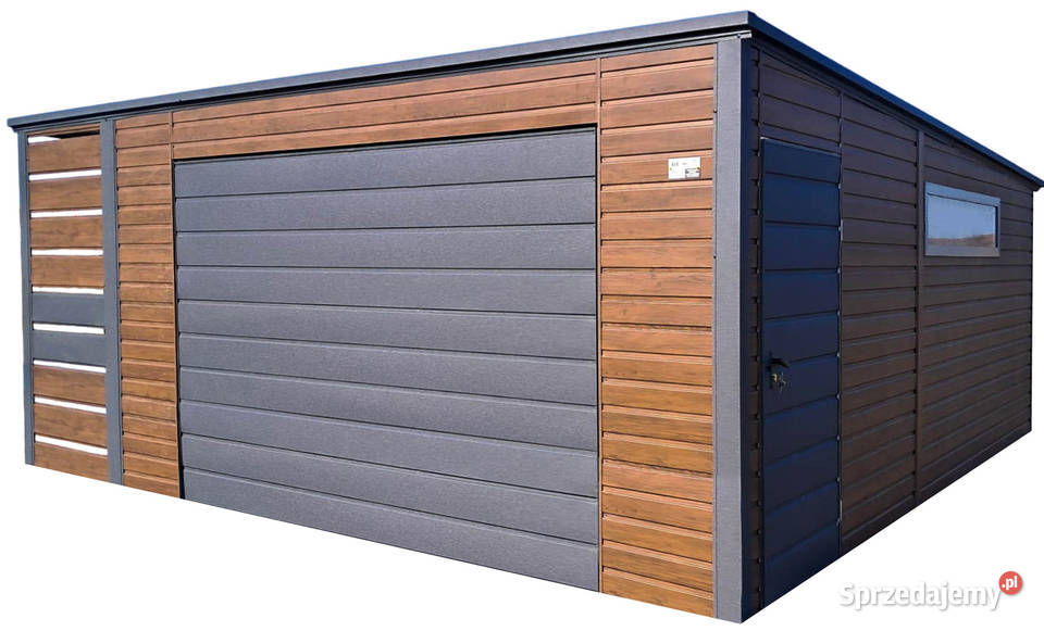 Garaż blaszany 45x6m wiata 1m Brama uchylna samodzielny Malbork