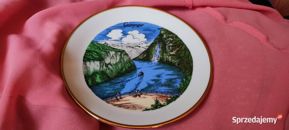 Talerz kolekcjonerski Fiordy porcelana Norwegia