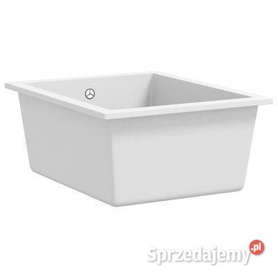 Zlew kuchenny z otworem przelewowym biały Warszawa