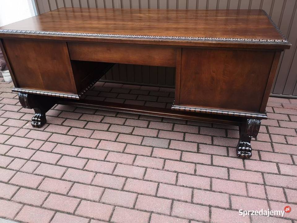 Biurko Duże Dwustronne Lwie Łapy Stare Antyk Meble Swarzędz