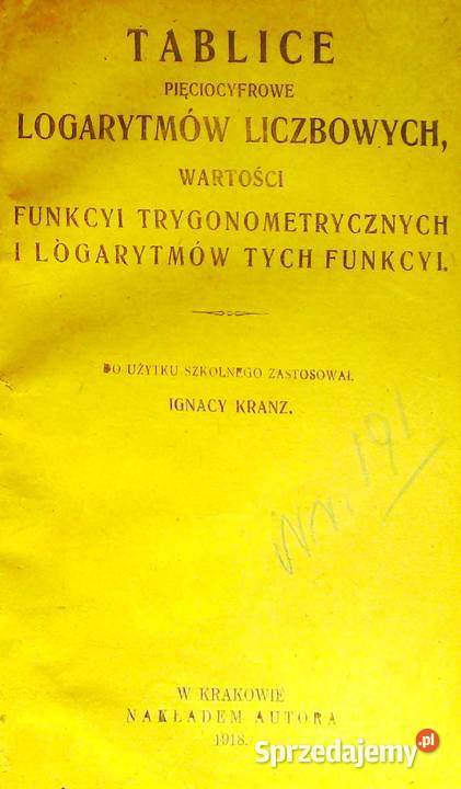 Tablice pięciocyfrowe logarytmów liczbowych Kraków